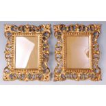 A pair of late 19th century Florentine giltwood picture frames, each with beaded edge, max,