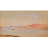 Wilfrid Ball (1853-1917) - Dhows on the Nile, watercolour with body colour,