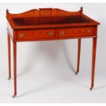 A Sheraton Revival inlaid satinwood ladies writing desk,