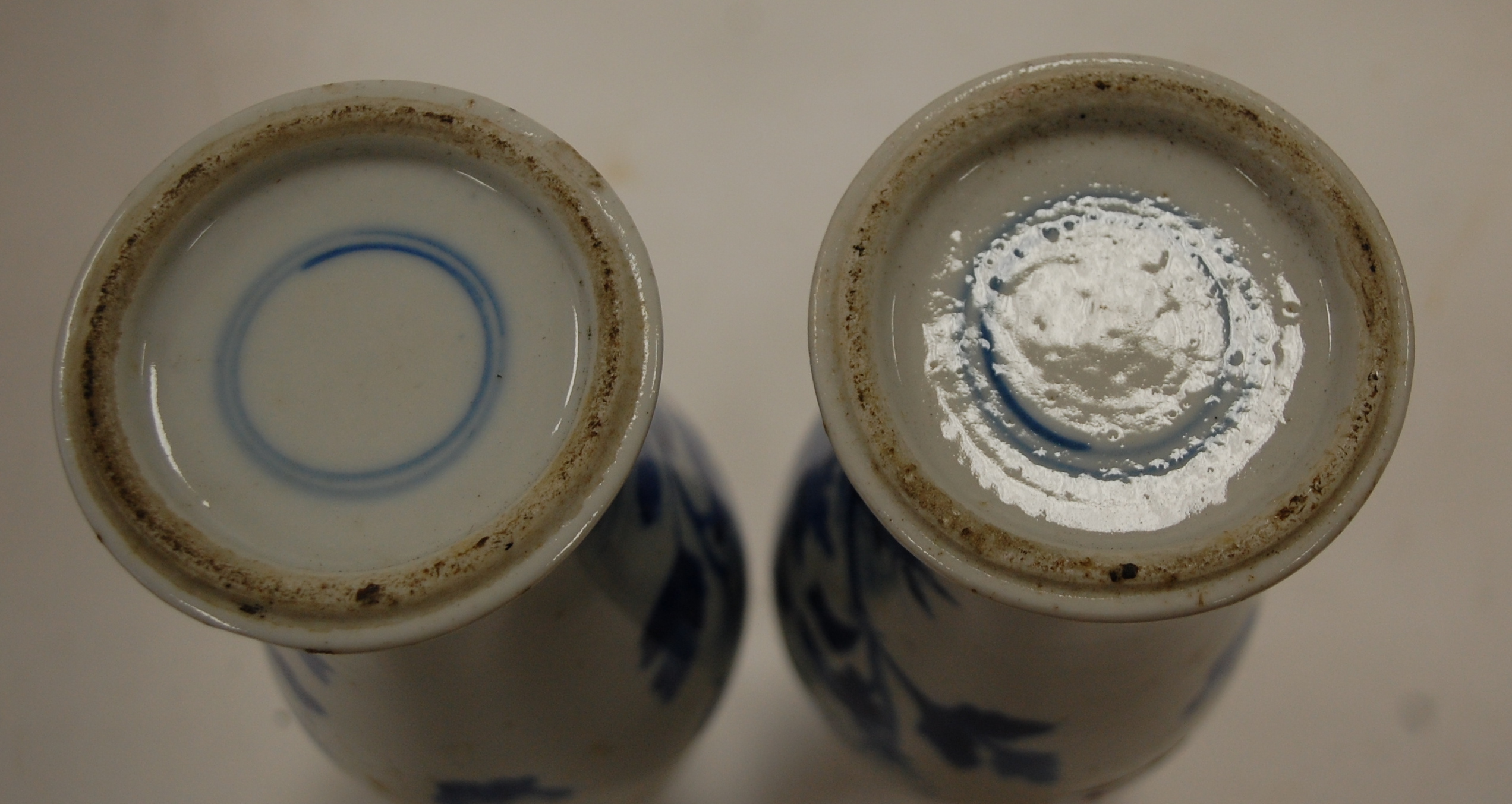 A pair of Chinese export stoneware blue and white vases of baluster form, - Image 8 of 8