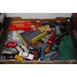 A box of assorted loose playworn diecast toy vehicles to include;