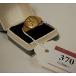 A 9ct gold gents signet ring, 8.