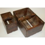 A set of four hardwood crates,