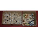 Two boxes of miscellaneous china and glassware to include Capo di Monte figures,