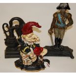 A reproduction painted cast iron doorstop in the form of Admiral Nelson together with a painted