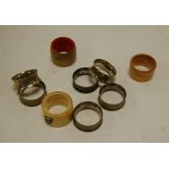 A set of six silver plated numbered napkin rings,