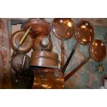 A large collection of miscellaneous 19th century and later copperwares to include;