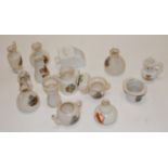 A small collection of assorted Goss crested cabinet china to include;