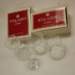 A collection of boxed Royal Albert crystal glassware;