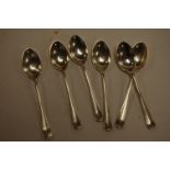 A set of six silver teaspoons by Roberts & Belk