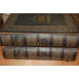 Two Victorian leather bound volumes of the Works of Shakespeare, Imperial Edition,