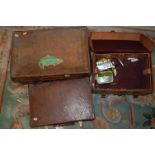 Three various early 20th century brown leather cases