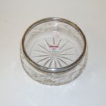 A George V cut glass and silver mounted fruit bowl
