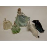 Three Coalport figurines to include; Ladies of Fashion Rapture, Lynette,
