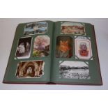An early 20th century postcard album and contents to include mainly English topographical views etc