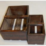 A set of four hardwood crates,