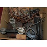 An early 20th century French mahogany cased table-top wind-up telephone;