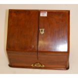 A Victorian walnut table-top stationery cabinet,