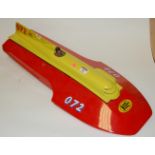 A petrol driven radio controlled high speed hydroplane racing boat Condition Report /
