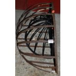 A wrought iron hayloft hopper,