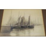 A quantity of original works by Alfred Blundell to include two pencil sketches of harbour scenes,