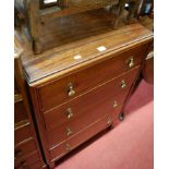 A mahogany ledgeback four drawer chest,