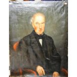 English school - half length portrait of a seated gentleman, oil on canvas,