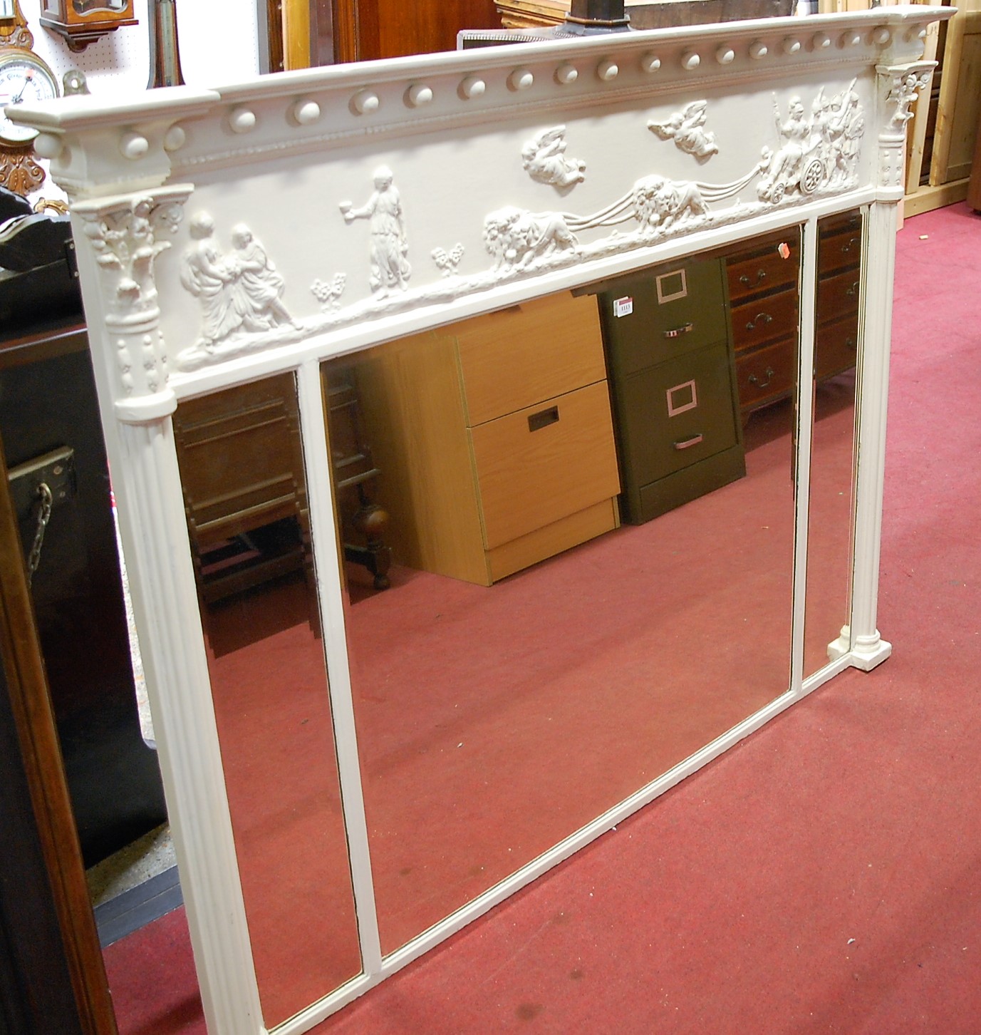 A 19th century carved and moulded overmantel mirror,