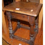 A 17th century style joined oak joint stool