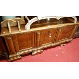 A walnut three panelled hinge-top blanket chest, of good size, w.