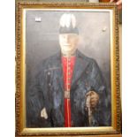 DB Walker - half length portrait of an officer in military fatigues, oil on canvas,