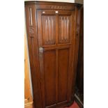 A moulded oak single door hallrobe