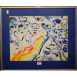 A modernist abstract watercolour, monogrammed DJR dated '90,