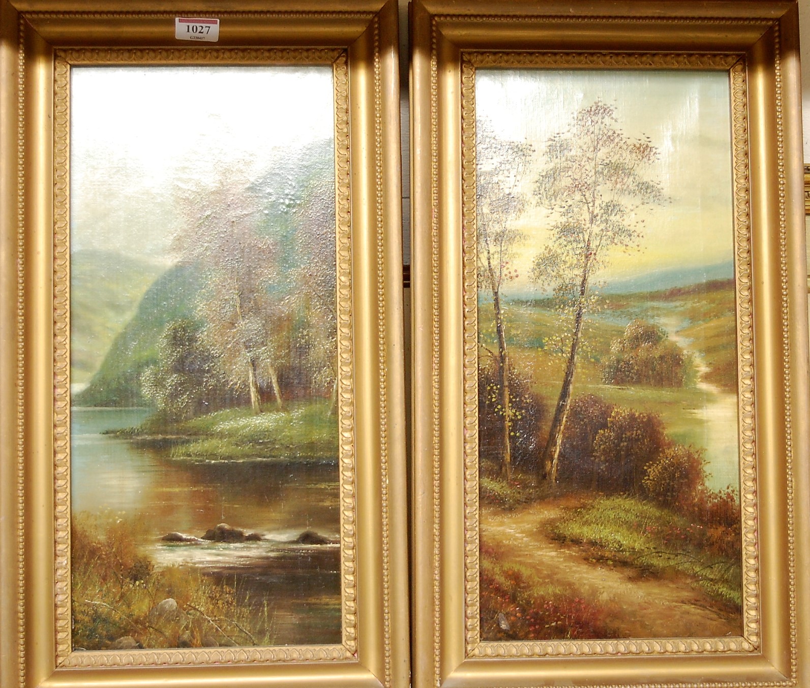 Circa 1900 English school - pair river landscape scenes;