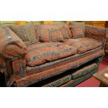 A pair of probably Multiyork modern three seater upholstered sofas,