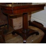 An early Victorian rosewood fold-over games table,