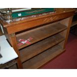 A 19th century pine freestanding open bookshelf, w.