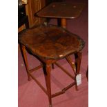 A 19th century fruitwood tilt-top pedestal occasional table;