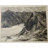 Alfred Blundell - a coastal inlet etching,