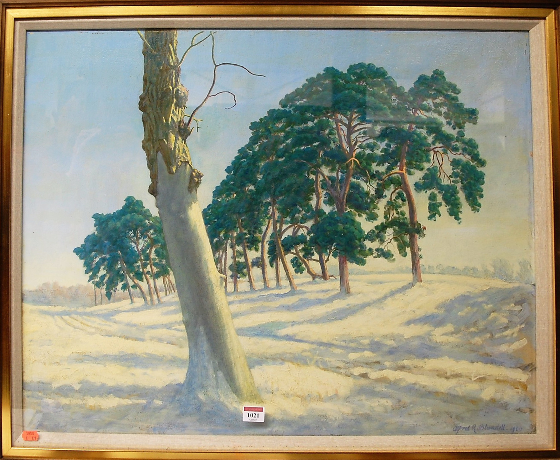 Alfred Blundell (1883-1968) - A winter landscape, oil on canvas, signed and dated lower right 1960,