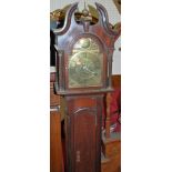 A mahogany grandmother clock, having an arched brass dial signed John Martin, London,
