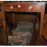 An early 19th century mahogany single drawer side table;