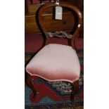 A Victorian rosewood balloon back single salon chair