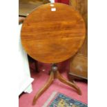 A 19th century mahogany and fruitwood pedestal tilt-top tripod table