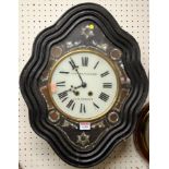 A late 19th century French ebonised vineyard clock,