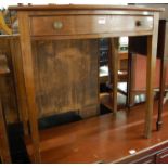 A 19th century mahogany single drawer bowfront side table, w.