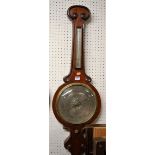 A Victorian rosewood cased two dial wheel barometer, silvered main dial signed A Gobbi of Liverpool,