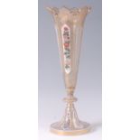 A 19th century Bohemian overlay pedestal vase, of trumpet form,