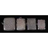 A late Victorian silver vesta, of rectangular form,