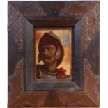 A James - Head & Shoulders portrait of a Conquistador, oil on panel, 19.